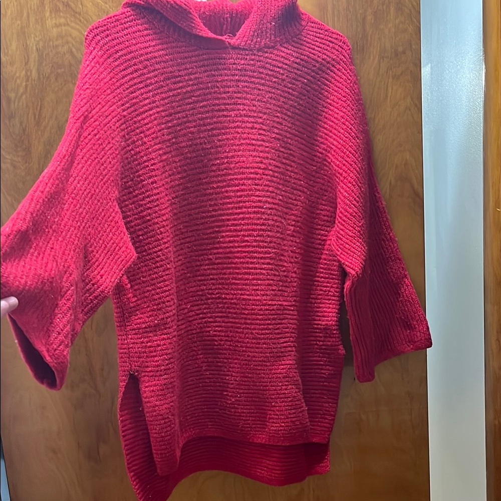 Old Navy Red Crew Neck Sweater Knit Relaxed Fit